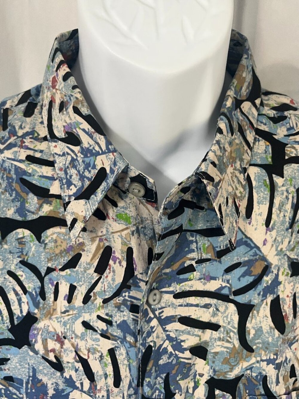 🌺 Tori Richard Men’s Hawaiian Shirt Palm Print Multicolor Short Sleeve XL